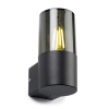 LED vägglampa E27 | Smokey | IP44 | cylinder | svart [123ink] LDR08510 - 1