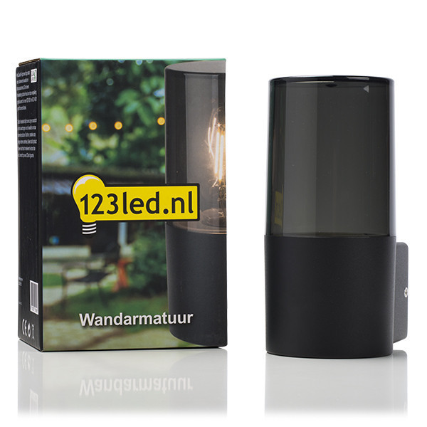 LED vägglampa E27 | Smokey | IP44 | cylinder | svart [123ink] LDR08510 - 2