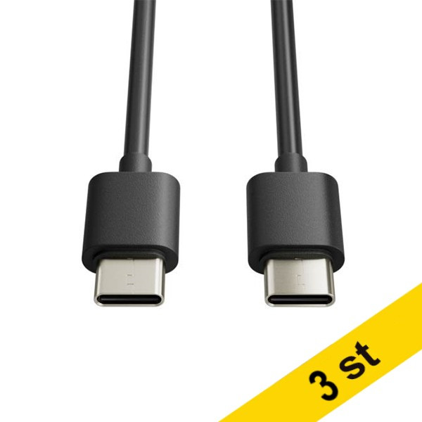 Laddningskabel 0,5m | USB-C till USB-C | 123ink | svart 3st 302516 - 1