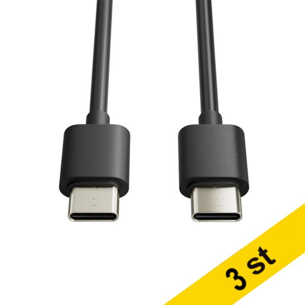 Laddningskabel 1m | USB-C till USB-C | 123ink | svart 3st 302517 - 1