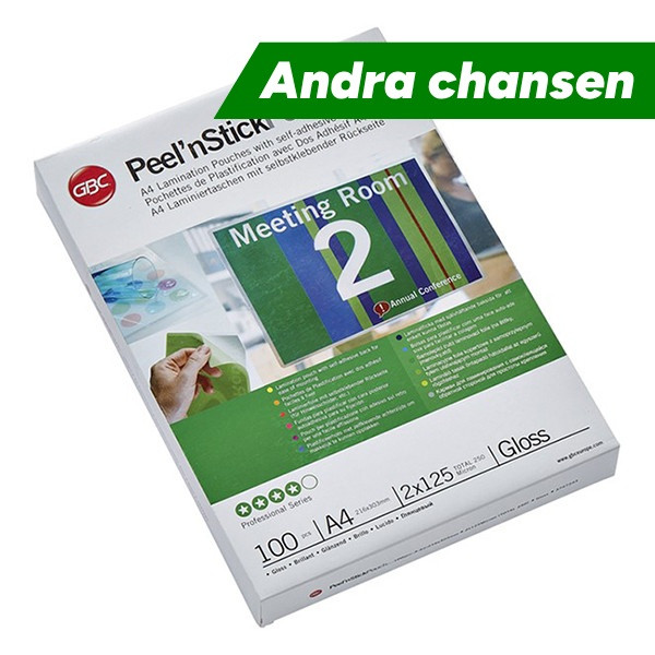 Lamineringsfickor A4 (självhäftande) 125 mik. | blank | GBC 100st ⭐ 238631 - 1