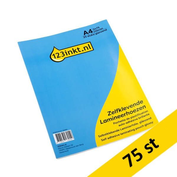Lamineringsfickor A4 (självhäftande) 75 mik. | blank | 123ink 75st 303151 Lamineringsfickor A4 (självhäftande) 75 mik. | blank | 123ink 75st 303151 - 1