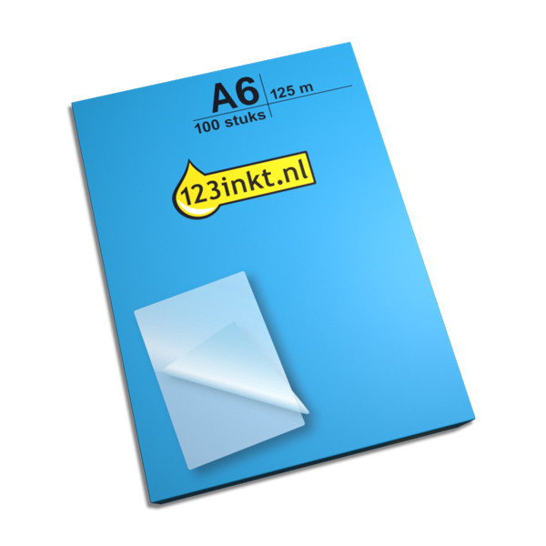 Lamineringsfickor A6 125 mik | blank | 123ink 100st 33806C 3740442C 5307201C 301134 - 1