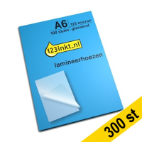 Lamineringsfickor A6 125 mik | blank | 123ink 300st ⭐  301135