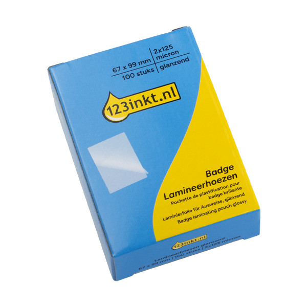 Lamineringsfickor badge (67 x 99mm) 125 mik. | blank | 123ink 100st 302892 - 1