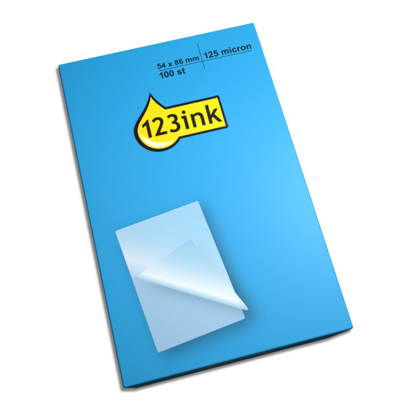Lamineringsfickor kreditkort (54 x 86mm) 125 mik | blank | 123ink 100st 301132 - 1