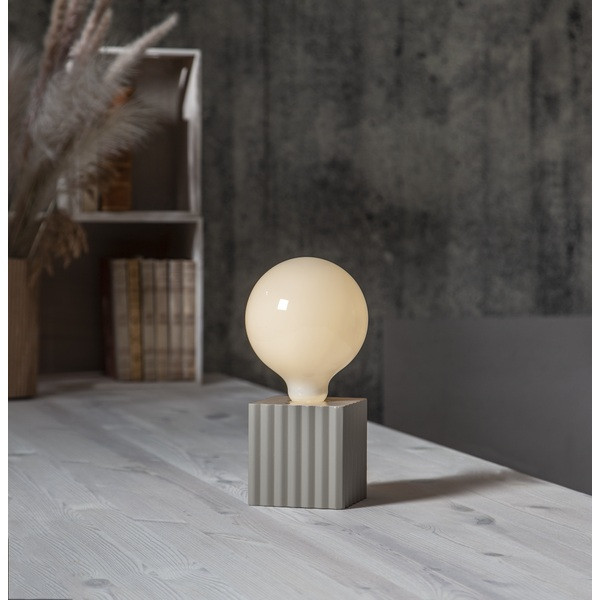 Lampfot E27 Box | 10cm | beige [Star Trading] 298-34-1 502086 - 4