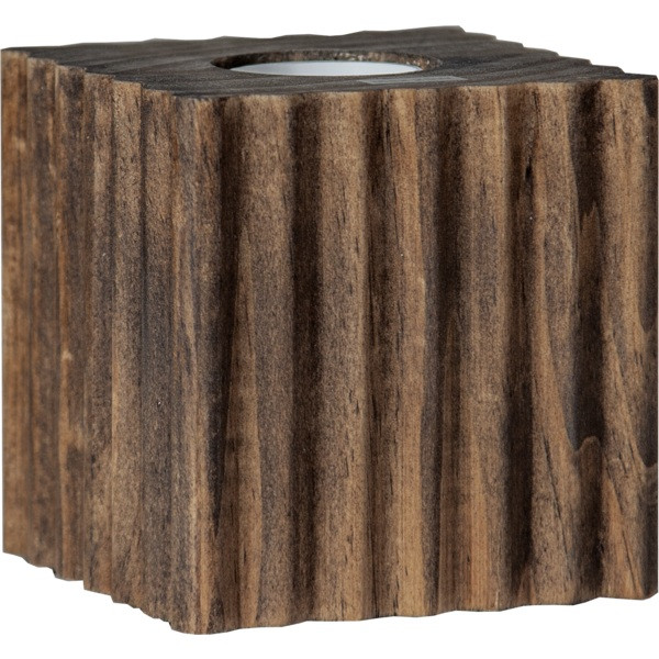 Lampfot E27 Box | 10cm | trä [Star Trading] 298-35-1 502087 - 1