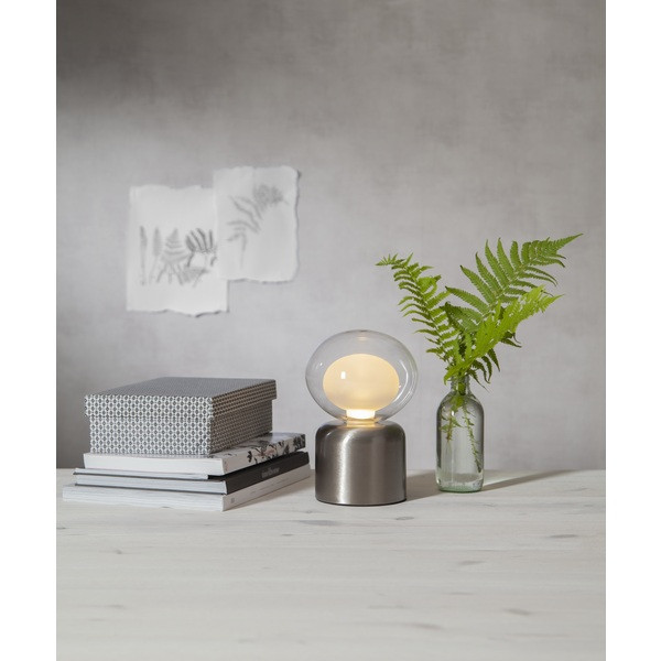 Lampfot E27 Glans | 10cm | borstat stål [Star Trading] 297-75 502100 - 4