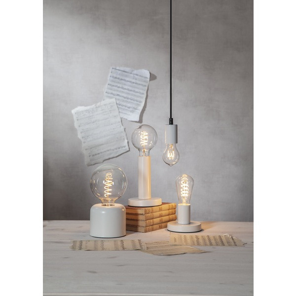 Lampfot E27 Glans | 10cm | vit [Star Trading] 297-74 502099 - 6