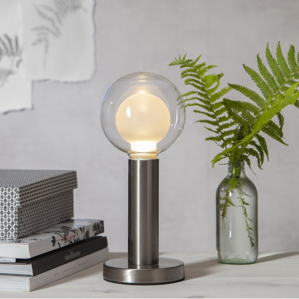 Lampfot E27 Glans | 17cm | borstat stål [Star Trading] 297-15 502095 - 2