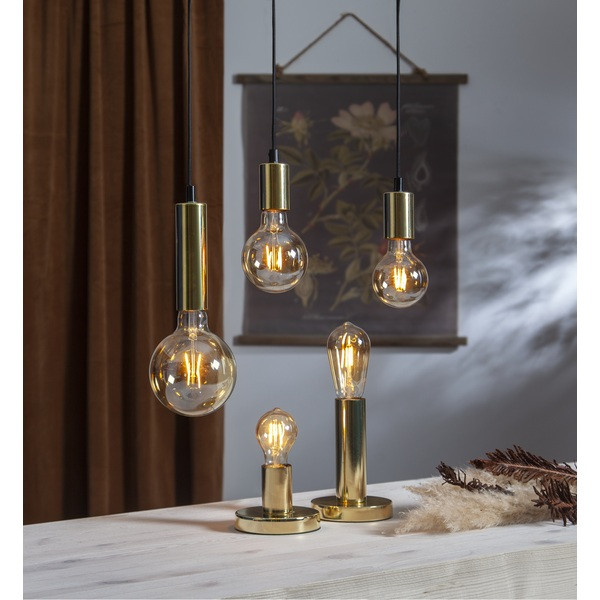 Lampfot E27 Glans | 17cm | mässing [Star Trading] 297-11 502091 - 4