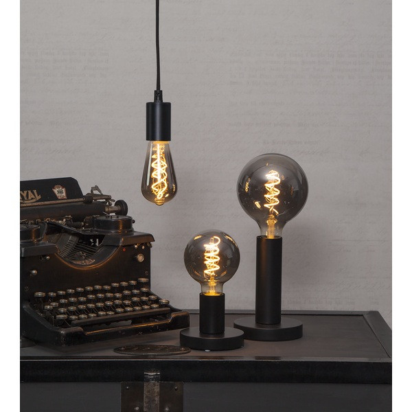 Lampfot E27 Glans | 17cm | svart [Star Trading] 297-12 502092 - 5