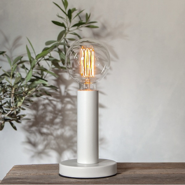 Lampfot E27 Glans | 17cm | vit [Star Trading] 297-14 502094 - 2