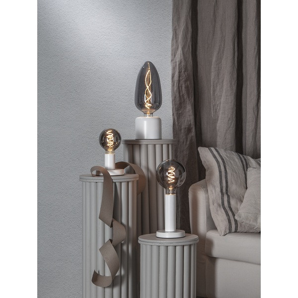 Lampfot E27 Glans | 17cm | vit [Star Trading] 297-14 502094 - 5