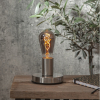 Lampfot E27 Glans | 8,5cm | borstat stål [Star Trading] 297-05 502090 - 2