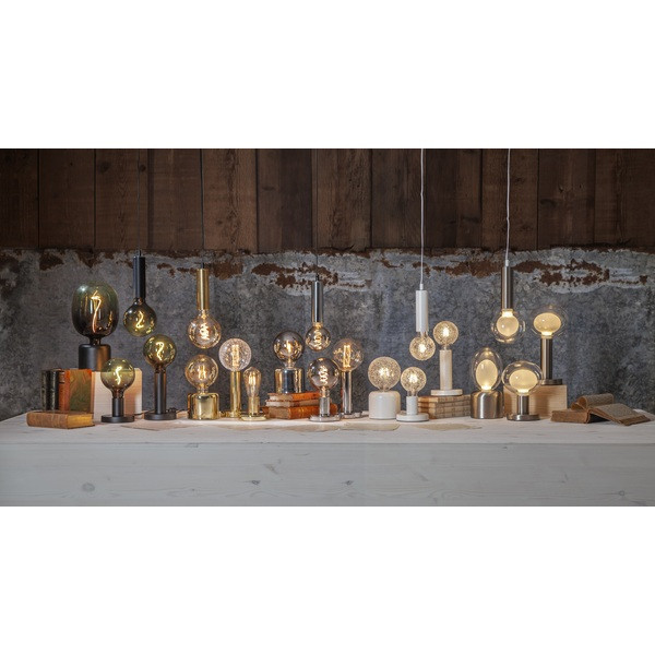 Lampfot E27 Glans | 8,5cm | borstat stål [Star Trading] 297-05 502090 - 3