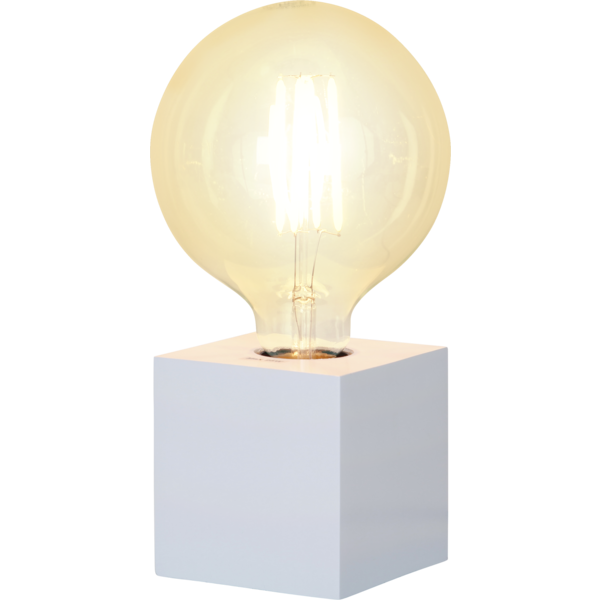 Lampfot E27 Kub | 9cm | vit [Star Trading] 296-33 361979 - 4
