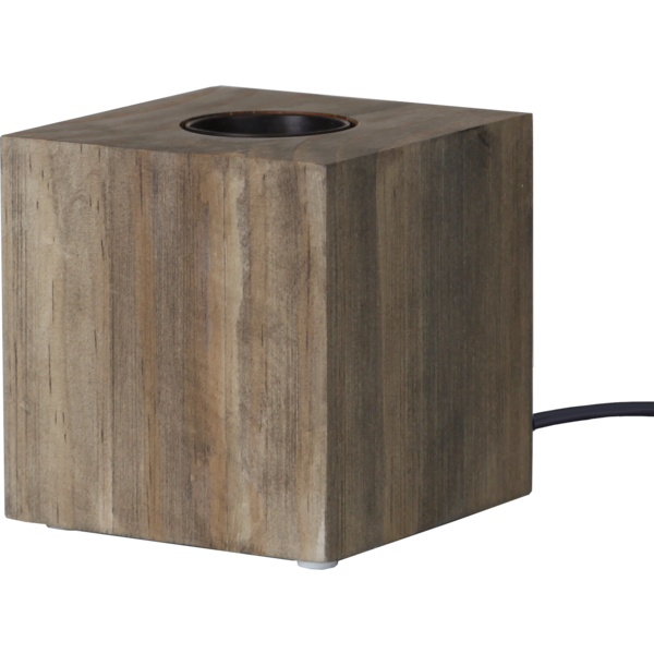 Lampfot Kub E27 | 9cm | brun [Star Trading] 296-31-1 361977 - 1