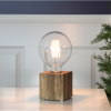 Lampfot Kub E27 | 9cm | brun [Star Trading] 296-31-1 361977 - 2