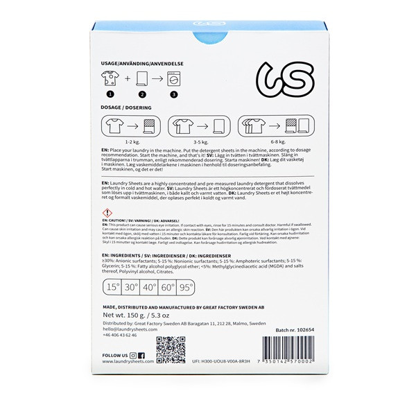 Tvättark 60 ark | vit- & kulörtvätt | Ocean Breeze | Laundry Sheets 501940 - 4