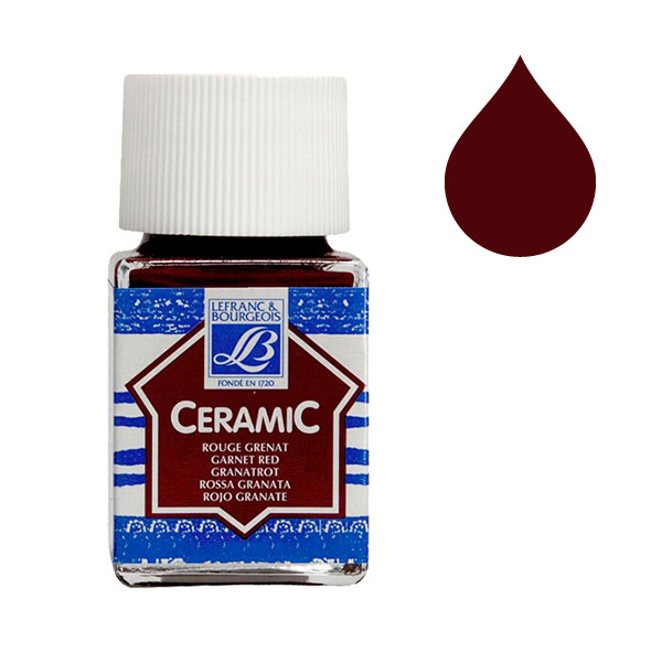 Lefranc Bourgeois Keramisk glas & porslinsfärg 377 | granatröd | 50ml 405125 - 1