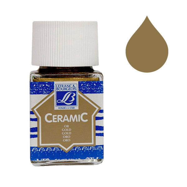Lefranc Bourgeois Keramisk glas & porslinsfärg 700 | guld | 50ml 210357 405131 - 1