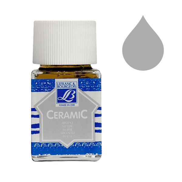 Lefranc Bourgeois Keramisk glas & porslinsfärg 710 | silver | 50ml 210358 405132 - 1