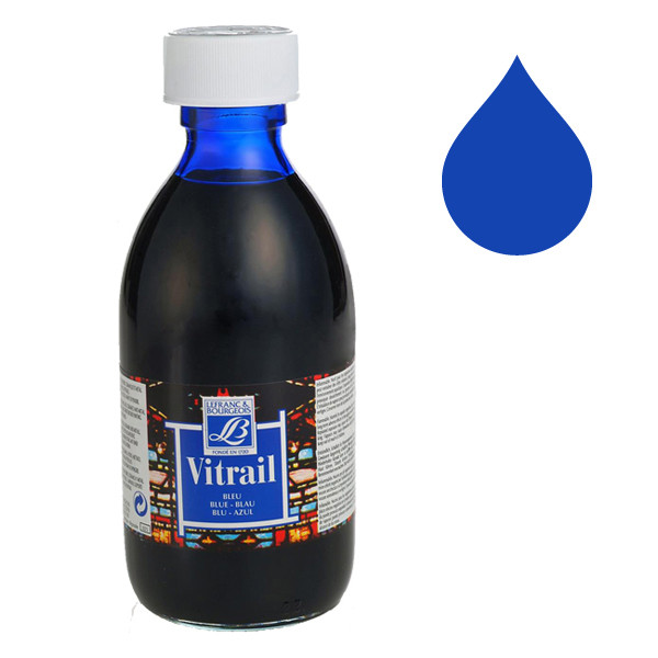 Lefranc Bourgeois Vitrail glas & porslinsfärg 025 | blå | 250ml 405093 - 1