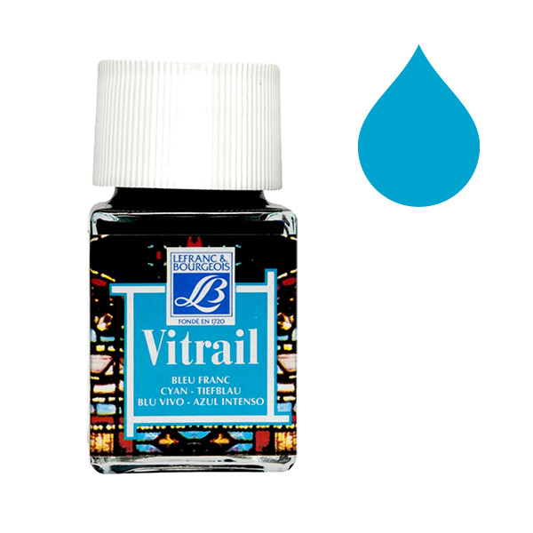 Lefranc Bourgeois Vitrail glas & porslinsfärg 087 | cyan | 50ml 210793 405112 - 1