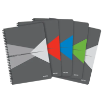 Anteckningsblock A4 linjerat | mixad | 90 ark | Leitz Office | 5st SE001220