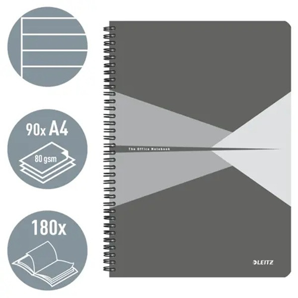 Anteckningsblock A4 linjerat | mixad | 90 ark | Leitz Office | 5st SE001220 - 2