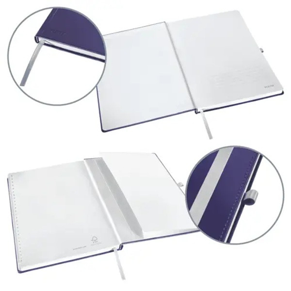 Anteckningsbok A5 linjerat | blå | 80 ark | Leitz Style Hard Cover SE001152 - 4