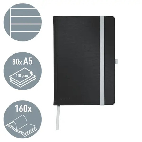 Anteckningsbok A5 linjerat | svart | 80 ark | Leitz Style Hard Cover SE001153 - 2