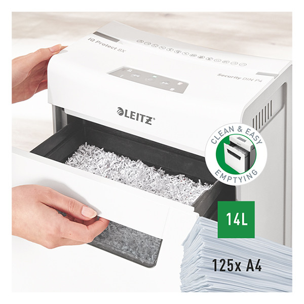 Leitz Dokumentförstörare P4 | Leitz IQ Protect Premium 8X [5kg] 80910000 226557 - 3