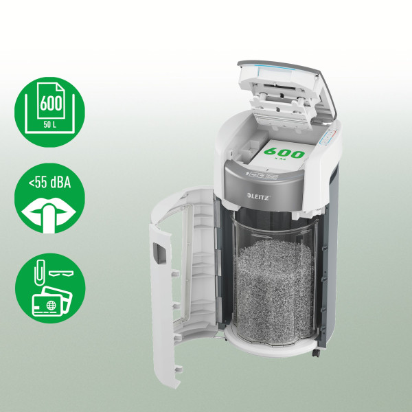 Dokumentförstörare P4 | Leitz OptiMax Auto Office 600 [29kg] SE001501 - 4