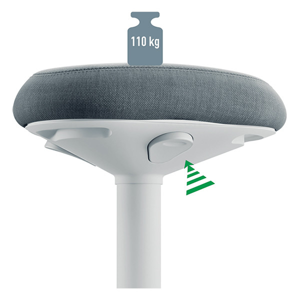 Ergonomisk sitt-stå-pall rund 57-82cm | Leitz Ergo | ljusgrå 202761 - 3