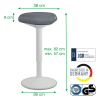 Ergonomisk sitt-stå-pall rund 57-82cm | Leitz Ergo | ljusgrå 202761 - 6