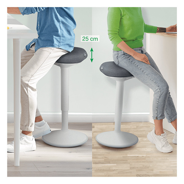 Ergonomisk sitt-stå-pall rund 57-82cm | Leitz Ergo | ljusgrå 202761 - 8