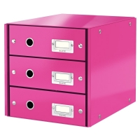 Leitz Förvaringslåda 3 lådor | Leitz 6048 WOW | rosa metallic 60480023 211969