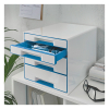 Leitz Förvaringslåda 4 lådor | Leitz 5213 WOW | vit/blå metallic 52132036 202535 - 3