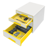 Leitz Förvaringslåda 4 lådor | Leitz 5213 WOW | vit/gul 52132016 226167 - 2