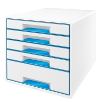 Leitz Förvaringslåda 5 lådor | Leitz 5214 WOW | vit/blå metallic 52142036 202541