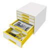 Leitz Förvaringslåda 5 lådor | Leitz 5214 WOW | vit/gul 52142016 226168 - 2