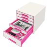 Leitz Förvaringslåda 5 lådor | Leitz 5214 WOW | vit/rosa metallic 52142023 202540 - 2