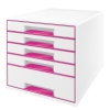 Leitz Förvaringslåda 5 lådor | Leitz 5214 WOW | vit/rosa metallic 52142023 202540 - 1