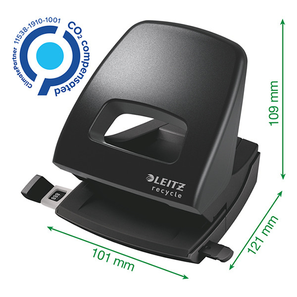 Hålslag 2-hål | 30 ark | Leitz Recycle | svart 226497 - 4