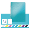 Kollegieblock A4 linjerat | 80 ark | isblå metallic | Leitz 4637 WOW 211984 - 4