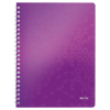 Kollegieblock A4 linjerat | 80 ark | lila metallic | Leitz 4637 WOW 211985 - 1