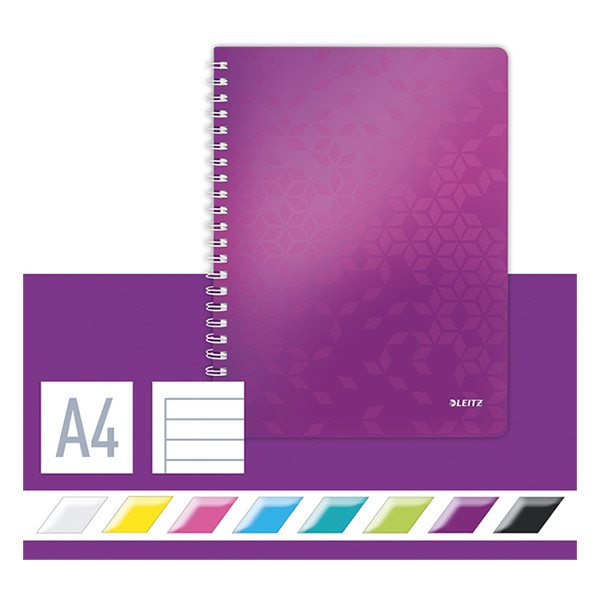 Kollegieblock A4 linjerat | 80 ark | lila metallic | Leitz 4637 WOW 211985 - 3